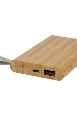 Batterie de secours Tulda de 5 000 mAh en bambou - EgotierPro 124145