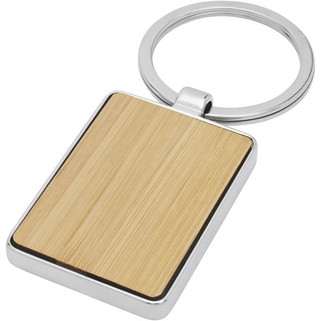 Neta bamboo rectangular keychain - EgotierPro 118126