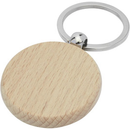 EgotierPro 118120 - Giovanni beech wood round keychain