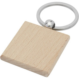 EgotierPro 118121 - Gioia beech wood squared keychain