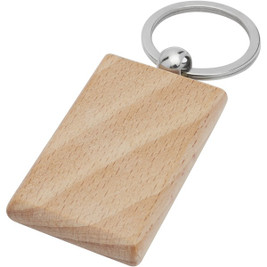 EgotierPro 118122 - Gian beech wood rectangular keychain