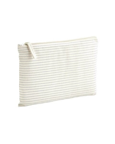 Westford mill W253 - Eco-Friendly Striped Organic Cotton Zipper Pouch