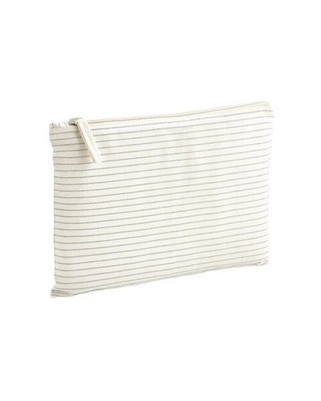Westford mill W253 - Eco-Friendly Striped Organic Cotton Zipper Pouch