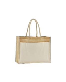 Westford mill W480 - Eco-Friendly Cotton and Jute Shopper with Pocket