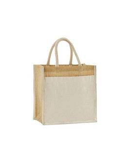 Westford mill W483 - Eco-Friendly Cotton Jute Tote with Front Pocket