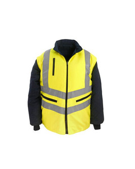 Yoko HVW703 - Hi-Vis Quilted Jacket with Removable Sleeves & Pockets