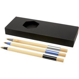 EgotierPro 107779 - Conjunto de 3 canetas de bambu "Kerf"