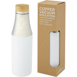 EgotierPro 100667 - Eco-Chic Copper Insulated Bamboo Lid Bottle 540ml