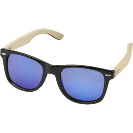 EgotierPro 127001 - Taiyō rPET/bamboo mirrored polarized sunglasses in gift box