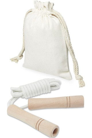 Denise wooden skipping rope in cotton pouch - EgotierPro 127020