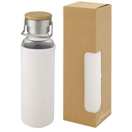 EgotierPro 100696 - Thor 660 ml glazen fles met hoes van neopreen