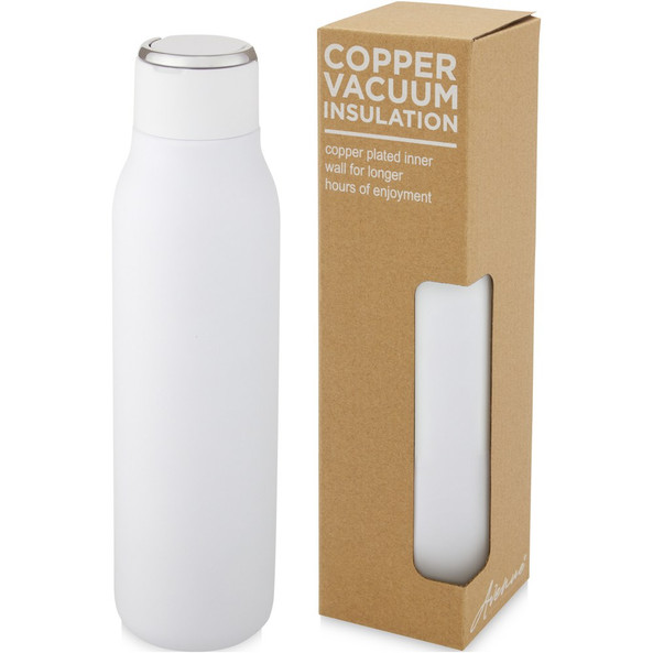 EgotierPro 100672 - Marka 600 ml copper vacuum insulated bottle with metal loop