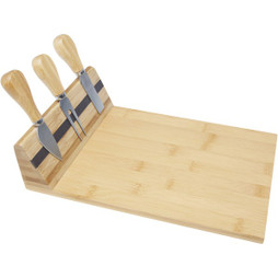 Seasons 113302 - Tábua e utensílios para queijo em bambu "Mancheg"