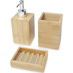 EgotierPro 126195 - Hedon 3-teiliges Bambus Badezimmer-Set