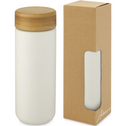 EgotierPro 100705 - Lumi 300 ml Keramikbecher mit Bambusdeckel