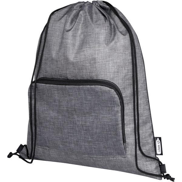 Sac pliable 7 L recyclé avec cordon de serrage Ash - EgotierPro 120646