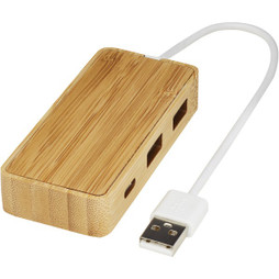 EgotierPro 124306 - Hub USB de bambu "Tapas"