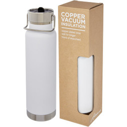 EgotierPro 100732 - Thor 750 ml Kupfer-Vakuum Sportflasche mit Trinkhalm