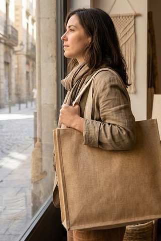 Juta 300 g/m² jute tote bag 7L - EgotierPro 120673