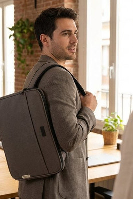 Joey 14" GRS recycled canvas laptop sleeve 2L - EgotierPro 120680