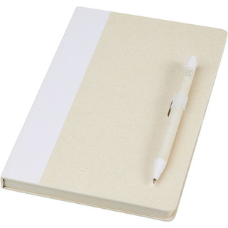 Eco-Friendly Recycled Milk Carton Notebook & Pen Set - EgotierPro 107811