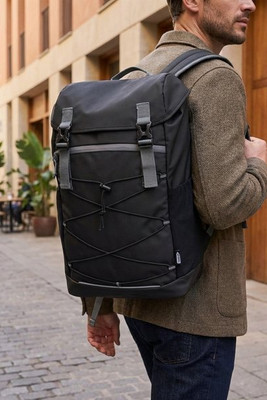 Aqua 15.6" GRS recycled water resistant laptop backpack 23L - EgotierPro 130044