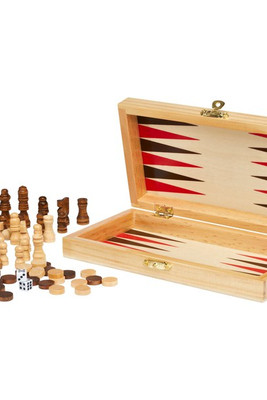 Mugo 3-in-1 houten spellenset - EgotierPro 104565