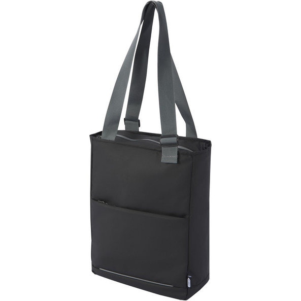 EgotierPro 130038 - Aqua 14" GRS recycled water resistant laptop tote bag 14L