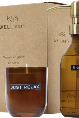 WELLmark 126308 - Eco-Friendly Bamboo Scented Candle and Soap Set