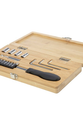 STAC 104578 - Rivet 19-teiliges Werkzeugset aus Bambus und recyceltem Kunststoff