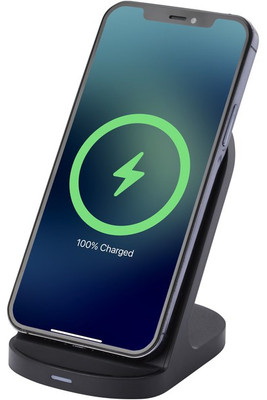 Loop 15W dual coil RCS recycled plastic wireless charging stand - EgotierPro 124340