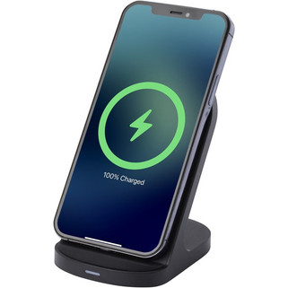 Loop 15W dual coil RCS recycled plastic wireless charging stand - EgotierPro 124340