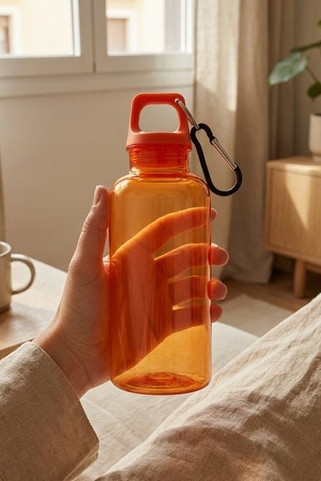 Bouteille deau Oregon de 400 ml en plastique recyclé avec mousqueton - EgotierPro 100778