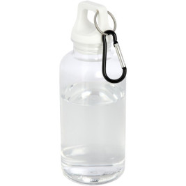 EgotierPro 100778 - Eco-Friendly 400ml Recycled Plastic Water Bottle with Carabiner