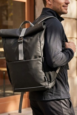 Aqua 15" GRS recycled water resistant roll-top bike bag 20L - EgotierPro 130050