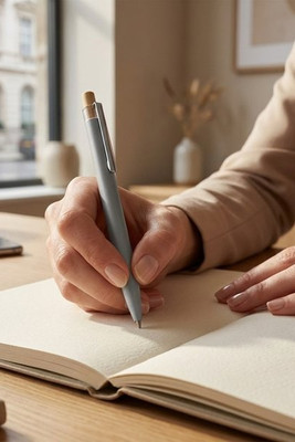 Nooshin recycled aluminium ballpoint pen (blue ink) - EgotierPro 107878