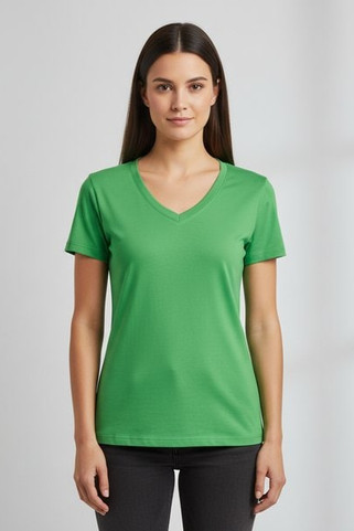 Roly R6646 - Victoria damesshirt met V-hals en korte mouwen