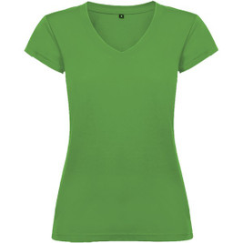 Roly R6646 - Camiseta Feminina Slim V-neck com Acabamento Rib