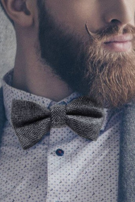 KARLOWSKY KYAK9 - Stylish urban bow tie with herringbone pattern