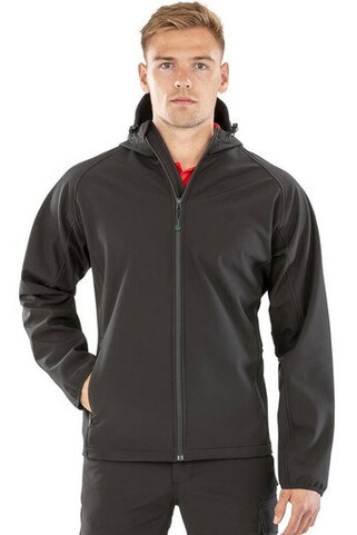 RESULT RS911M - RECYCLED 3-LAYER PRINTABLE HOODED SOFTSHELL