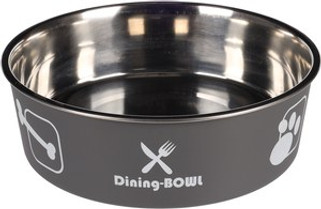 Flamingo f-1030952 - Gamelle pour la nourriture et leau Rond Anthracite & Argent