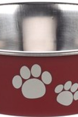 Flamingo f-1030939 - Gamelle pour la nourriture et leau Rond Bordeaux & Argent