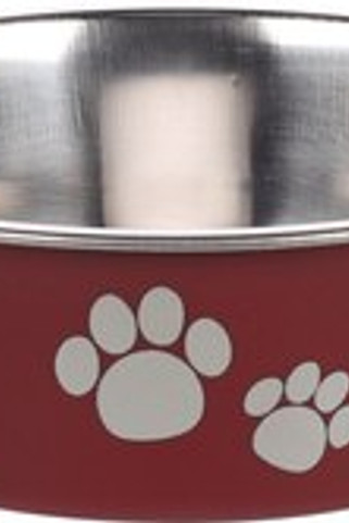 Flamingo f-1030939 - Gamelle pour la nourriture et leau Rond Bordeaux & Argent