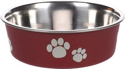 Flamingo f-1030939 - Gamelle pour la nourriture et leau Rond Bordeaux & Argent
