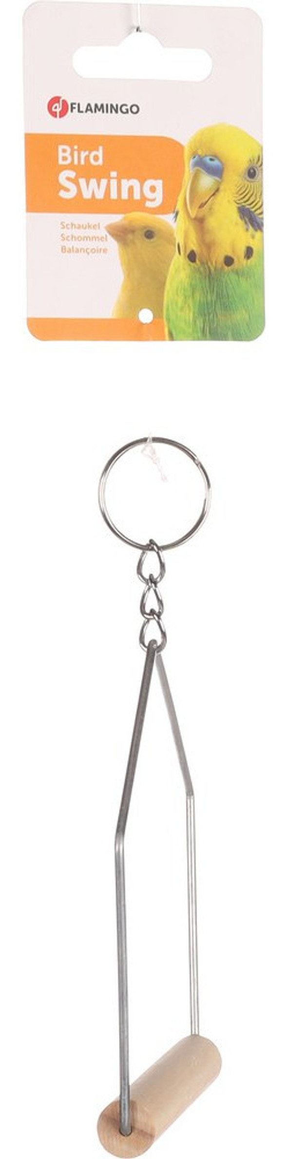Flamingo f-1030898 - Balançoire en Bois pour Oiseaux Heureux