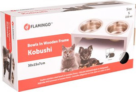 Flamingo f-1031109 - Elegant Duo Pet Dining Station with Stainless Bowls
