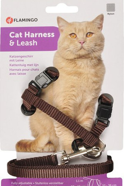 Flamingo f-1031211 - Harnais Réglable pour Chats avec Laisse Robuste
