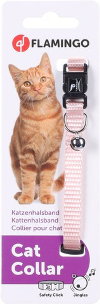Flamingo f-1031200 - Collier Sécurité Rose pour Chat avec Clochette