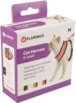 Flamingo f-1031364 - Ensemble Harnais Rouge Ajustable pour Chat