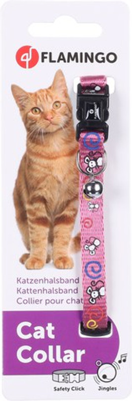 Flamingo f-1031356 - Collier Pour Chat Violet avec Clochette
